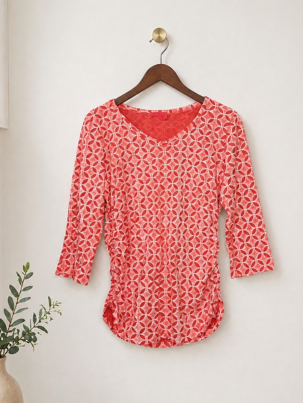 Fresh Produce Geometric Print 3/4 Sleeve Top Shirt XL